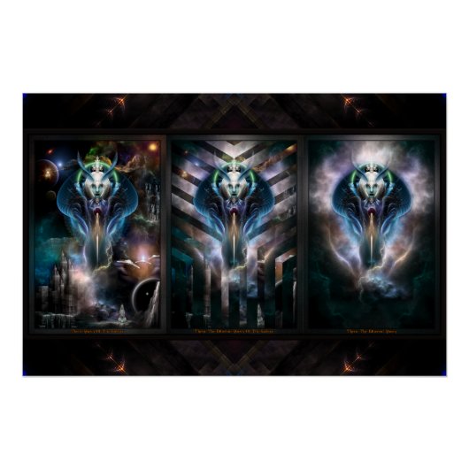 Thera Queen Fractal Trilogy 2XFrame Perfect Poster (Voorkant)