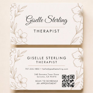 Therapeut Botanische Bloemist QR Code Professionee Visitekaartje