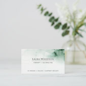Therapeut Counselor Abstracte Waterverf Groen Visitekaartje (Staand voorkant)