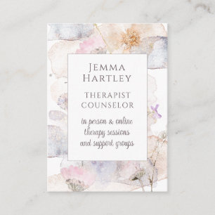 Therapeut Counselor Serene Bloem Aquarel Wash Visitekaartje