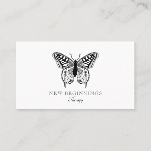 Therapeut Elegant Butterfly Visitekaartje (Voorkant)