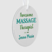 Thérapeute de massage mignonne Design vert Turquoi (devant)