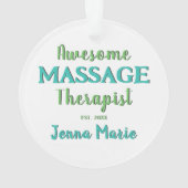 Thérapeute de massage mignonne Design vert Turquoi (dos)