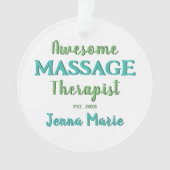 Thérapeute de massage mignonne Design vert Turquoi (devant)