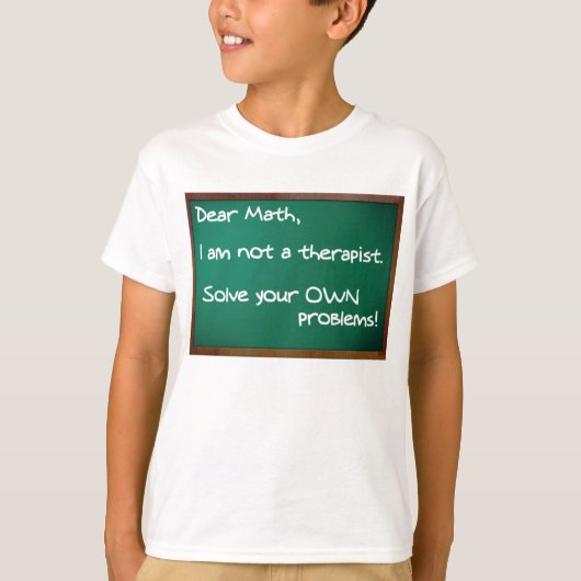 Thérapeute des problèmes de maths T-shirt drôle (Devant)