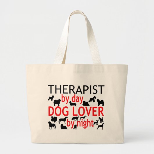 Therapeutisch Hondenliefhebber Grote Tote Bag (Voorkant)