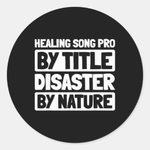Therapeutische muziek geneest mentale gezondheid - ronde sticker