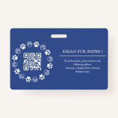 Therapie Dier ID Foto Barcode Deep Blue Badge (Achterkant)