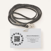 Therapie Dier ID Foto Barcode Rood Grijs Badge (Achterkant met draagriem)