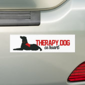 (Therapie) Dog aan boord rood Bumpersticker (Op auto)