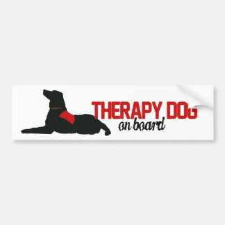 (Therapie) Dog aan boord rood Bumpersticker