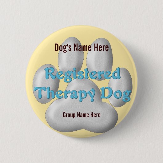 Therapie Dog ID Ronde Button 5,7 Cm (Voorkant)