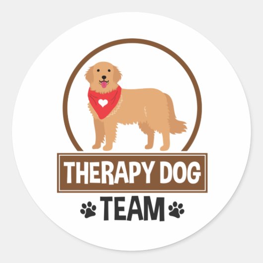 Therapie Dog Team Ronde Sticker (Voorkant)
