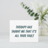 Therapie heeft me geleerd dat het allemaal jouw sc briefkaart (Staand voorkant)