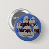 Therapie Hond ID - blauw Ronde Button 5,7 Cm (Voorkant /achterkant)