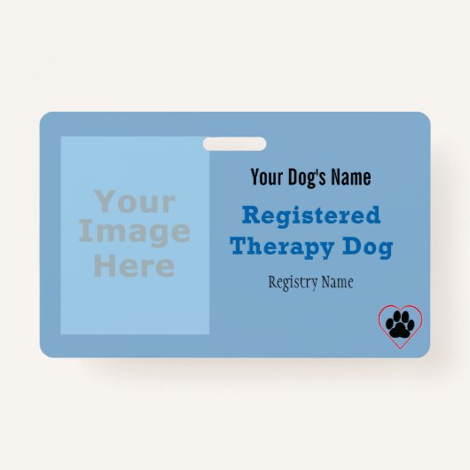 Therapie Hond ID met Logo Badge (Voorkant)