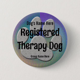 Therapie Hond ID - paarse blauw Ronde Button 5,7 Cm