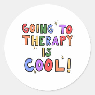 Therapie is cool mentale gezondheid school psychol ronde sticker