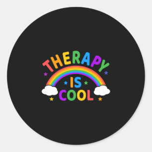 Therapie is cool! stop de stigma geestelijke gezon ronde sticker