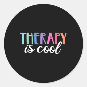 Therapie is koele zelfzorg geestelijke gezondheid ronde sticker