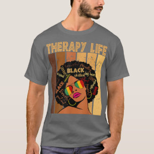 Therapie Life Afro African American Women Black T-shirt