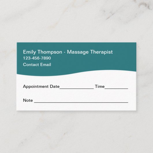 Thérapie Massage moderne simple Cartes de rendez-v (Devant)
