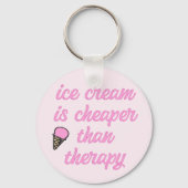 Therapie met ijs - Funny Summer Quote Sleutelhanger (Achterkant)
