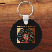 Therapie met psychische aandoeningen Afro-vrouwen Sleutelhanger (Achterkant)