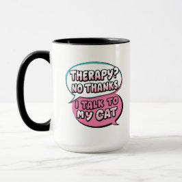 Therapie? Nee Dank Je, Ik Praat Met Mijn Kat Strip Mok
