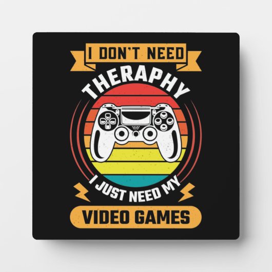 Therapie versus videogames, grappige videogamer, g fotoplaat (Voorkant)