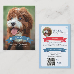 Therapiehond Foto Huisdier Handelskaart, QR-code Contactkaartje