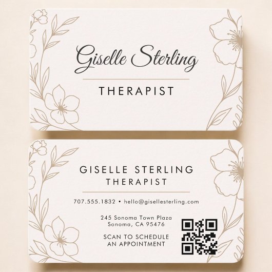 Therapist Botanical Florist QR Code Professional Visitekaartje