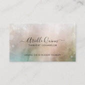 Therapist Counselor Serene Abstract Watercolor Visitekaartje (Voorkant)