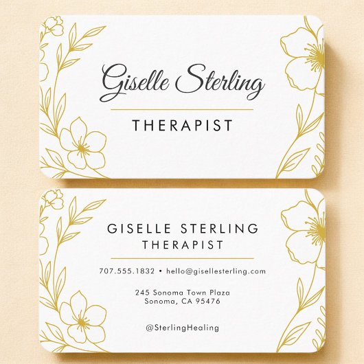 Therapist Floral Professional Visitekaartje