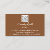Therapist Golden Script QR Code Logo Brown Visitekaartje (Achterkant)