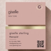 Therapist Psychologist Pink Gold QR Code Visitekaartje