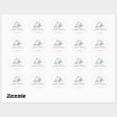Therapistische adviseur Serene White Flower Busine Ronde Sticker (Vel)