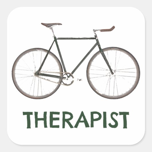 Therapistische fiets vierkante sticker (Voorkant)