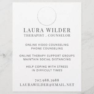 Therapistische raadsman online of telefonisch flyer