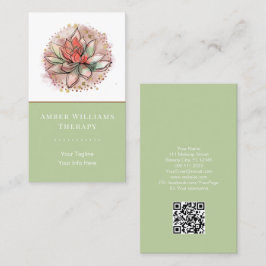 Therapistische spa Succulent Yoga Healing QR Code Visitekaartje