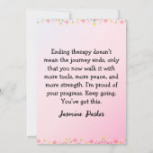 Therapy Completion Card – Pink Floral Empowerment Bedankkaart (Achterkant)