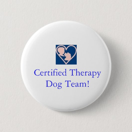 Therapy Dog Foundation Button-gecertificeerd team Ronde Button 5,7 Cm (Voorkant)