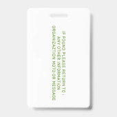 Therapy Dog Photo ID Badge (Back)