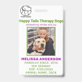 Therapy Dog Photo ID Badge (Front)