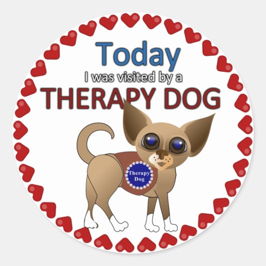 Therapy Dog Souvenir Sticker (Voorkant)