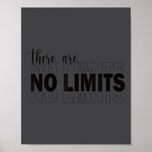 There Are No Limits Mindset Motivation Black Poster (Voorkant)