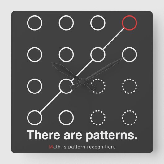 There_are_patterns Vierkante Klok (Voorkant)