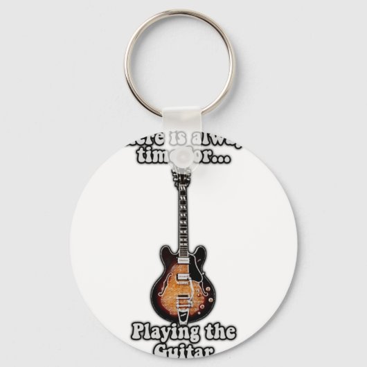 There is always time for playing the guitar. retro sleutelhanger (Voorkant)