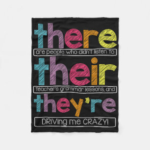There Their They're Engelse Grammatica Docent Grap Fleece Deken