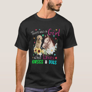 There Was A Girl Who Loved Horses And Dogs Floral T-shirt